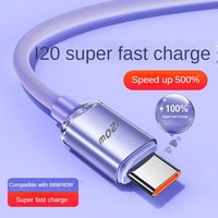 Cable de Datos Trenzado de Nailon de 120W con Doble Tipo-C, Carga Rápida de 120W para Huawei, Xiaomi, iPad y Teléfonos Móviles con Carga PD