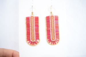 Pendientes de Borla Tejidos a Mano con Cuentas de Arroz Miyuki, en Acero Inoxidable Chapado en Oro de 18K, Diseño Nuevo, Venta Directa de Fábrica - Product Image 4