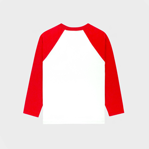 Camiseta de <span class=keywords><strong>Manga</strong></span> Tres Cuartos Raglán de Marca Propia, Cuerpo Blanco con Mangas Rojas, Ligera, Transpirable, de Algodón, para <span class=keywords><strong>Mujer</strong></span> - Product Image 6