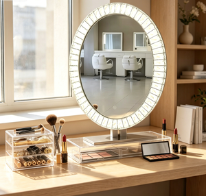 Bathroom Essential Modern LED Makeup <b>Mirror</b> <b>Wall</b> Mounted Art Deco Touch Control Illuminated Defogging <b>Light</b> - Product Image 1