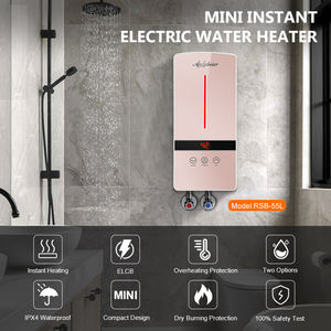 Mini calentador de agua eléctrico Anlabeier, 220-240V, 5500W, control táctil, IPX4, pantalla LED, para ducha, hotel, caravana - Product Image 3