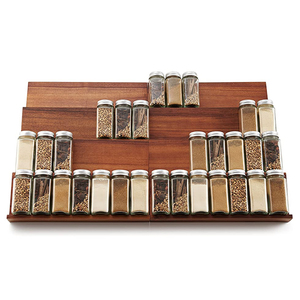 <span class=keywords><strong>Tiroir</strong></span> à épices en bois d'acacia avec 28 pots pour armoires de cuisine - Product Image 6