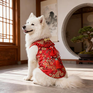Novo Estilo Chinês Cheongsam para Cães Grandes, Roupa de Inverno Quente em Poliéster para Animais de Estimação - Product Image 3