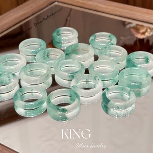 King Silver Jewelry Jadeite <b>Ring</b> Floating Light Azure Mist Unisex Fashion <b>Ring</b> Gift - Product Image 1