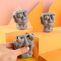 Jouet anti-stress à presser Exploding Eye Rock Man, boule à viser avec visage amusant, à rebond lent, décoration de bureau Halloween, cadeau