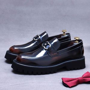 Zapatos de Vestir de Negocios para Hombre, Diseño Personalizado de Lujo 2025, Suela Gruesa, Punta Redonda, Cuero Genuino, con Cordones, Ligeros, Transpirables, Antideslizantes - Product Image 4