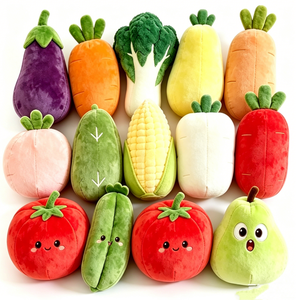 Ensemble de peluches légumes personnalisables, Adorables jouets en peluche fruits, Peluches légumes souriants, Mignonne collection de peluches légumes - Product Image 4