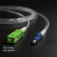 Kabel Patch Fiber Optik Tak Terlihat SC APC ke LC UPC Transparan 1 Core G657A1 FTTH