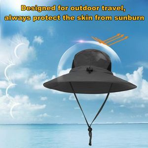 2025 biểu tượng tùy chỉnh UPF50 + người đàn ông của mặt trời hat nhanh khô lưới rộng vành xô Safari Cap có thể gập lại không thấm nước câu cá hàng ngày đi xe đạp mũ - Product Image 4