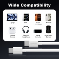 Cable de Datos ESEEKGO G-01AW de Carga Rápida Tipo-C a Tipo-C, 1M 3.3FT, Negro, USB-C a USB para Laptops y Teléfonos Móviles, 3.3FT/1M, Negro