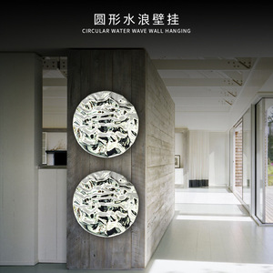 Décoration murale ronde en résine argentée électroplaquée, 500 mm, pour maisons miniatures - Product Image 4
