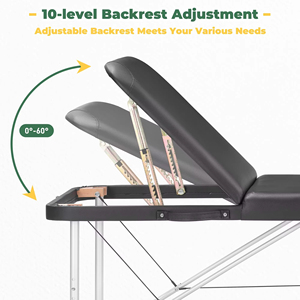 Fábrica de alta calidad portátil plegable tatuaje belleza masaje Mesa Spa aleación de aluminio tres pliegues cama portátil - Product Image 5