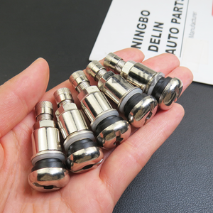 Tige de <span class=keywords><strong>valve</strong></span> de pneu sans chambre à air en métal argenté Valves <span class=keywords><strong>Schrader</strong></span> de jante universelles MS525 TR525 - Product Image 3