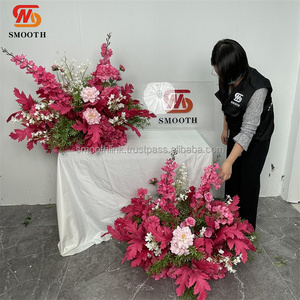 Décoration florale artificielle tendance, fleurs roses et rouges, chemin de table, centre de table, arrangement de mariage - Product Image 3