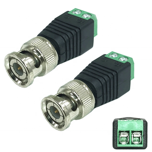 CCTV Video to Block Connector Coax Balun for Camera TV Adapter / <b>Thermometer</b> Brass Plug ROHS Factory Wholesale BNC Male - Product Image 2