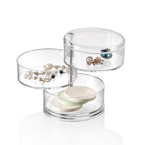 Boîte <span class=keywords><strong>de</strong></span> rangement <span class=keywords><strong>de</strong></span> bijoux rotative transparente à 3/4 couches <span class=keywords><strong>Organisateur</strong></span> <span class=keywords><strong>de</strong></span> <span class=keywords><strong>maquillage</strong></span> <span class=keywords><strong>de</strong></span> bijoux <span class=keywords><strong>rotatif</strong></span> transparent - Product Image 2
