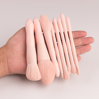 Ensemble de pinceaux de maquillage professionnels vegan de luxe, manche en bois écologique, crayon à sourcils compatible, logo personnalisé, marque privée