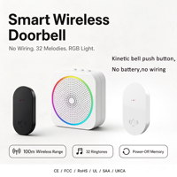 Sonnette sans fil intelligente, sonnette sans fil étanche, utilisation domestique, sonnette de sécurité pour porte d'entrée économique