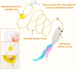 Giocattoli interattivi per animali domestici da appendere con corda elastica retrattile giocattoli per gatti per gioco di gattini e divertimento giocattolo per gatti di peluche - Product Image 6