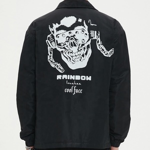 メンズコーチジャケットウインドブレーカー織りテクスチャスクリーンプリントグラフィックデザインストリートウェアメーカーカスタムアパレル - Product Image 5