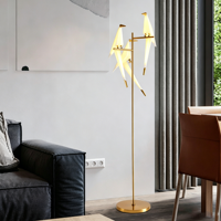 Lampe sur pied LED de style nordique moderne de luxe avec hauteur réglable, éclairage d'ambiance créatif pour salon, chambre à coucher, chevet