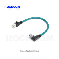 M12 x-kode 8Pin pria miring ke RJ45 kabel Ethernet Gigabit Flex tinggi opsional IP67 kamera industri Congex kabel 84901-2001