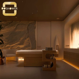 Moderno Gabinete de Almacenamiento Color Madera Clara para Spa con Carrito de Esteticista para Estudio de Cosmética, Clínica y Sala de Estar - Product Image 1