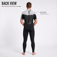 Combinaison de surf pour homme en néoprène flexible, durable, Supratex, anti-UV, respirante, à manches courtes, avec genouillères, coutures plates
