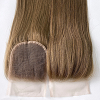 Topper en cheveux humains non chirurgical, avec base en dentelle HD respirante, base en soie Balayaga, pour femmes, base mono, à clipser
