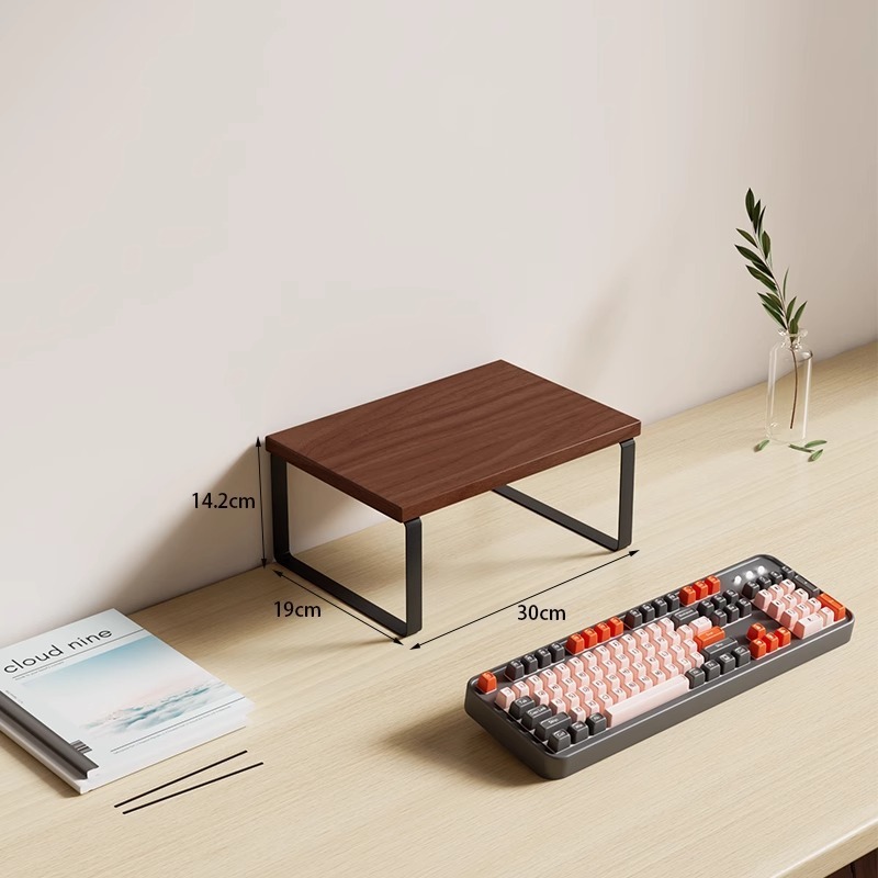 Small size 30X19X14.2CM, walnut color, black frame