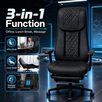Chaise de bureau moderne de luxe en cuir PU, ergonomique, pivotante, avec coussin et fonction de massage chauffant Shiatsu pour la tête