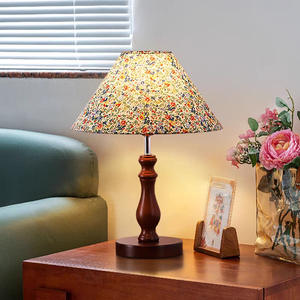Vintage Romantic Solid Wood <b>Table</b> Lamp Dimmable Warm <b>Bedside</b> Lamp for Bedroom Living Room American Retro Style for Wedding Decor - Product Image 2