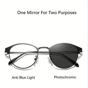 Gafas de Sol Personalizadas con Logotipo, Protección Anti-Luz Azul, UV400, para Conducir, Metálicas, Redondas, Fotocromáticas, para Hombre y Mujer - Product Image 2
