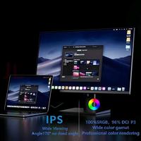 Moniteur IPS UHD 4K 32 pouces, 3840x2160 60Hz 100% SRGB 96% DCI-P3 pour conception graphique, affichage commercial sans bordure à 3 côtés 500 nits