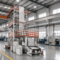 Machine de soufflage de film rotative horizontale à 3 couches ABC à 3 vis, haute vitesse, automatique, Hongtong, pour LDPE, HDPE, LLDPE
