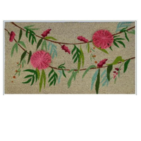 Keset Ramah Lingkungan Berbahan Sabut Kelapa, Motif Jacquard, Dapat Dibalik, Pola Puzzle SANTA MAGIC KEY HOME CHIMNEY, Untuk Hotel, Tahan Lalu Lintas Berat