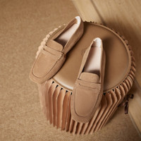 Nouveaux Mocassins Femme 2026 en Cuir Véritable à Bout Carré, Style Britannique, Plats, Faciles à Enfiler, Polyvalents, Semelle Simple en Caoutchouc Résistant à l'Usure