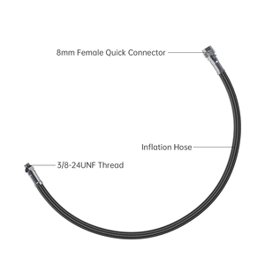 Manguera de Inflado para BCD de Buceo, Manguera de Inflado para Traje Seco, Rosca 3/8-24UNF, Conector Rápido de 8mm, Manguera de Aire Trenzada - Product Image 4