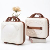 Valise de voyage rigide en ABS motif ours de dessin animé 14 pouces pour cosmétiques et cadeaux