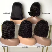 Wig Bob Vietnam Rambut Asli Alami Pendek Lurus Kepadatan Tinggi Hd Frontal Tanpa Lem Wig Rambut Manusia Lace Front untuk Wanita Kulit Hitam
