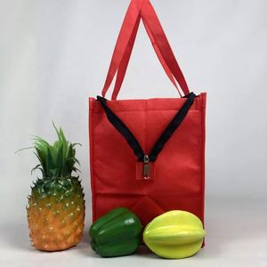 Sac fourre-tout isotherme rouge sac isotherme personnalisé non tissé sac isotherme sac repas fourre-tout - Product Image 5