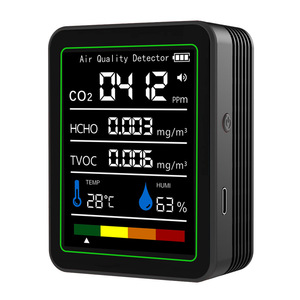 Air Quality Detector 5 In 1 CO2 HCHO TVOC Temp Humidity OLED Display USB Powered Indoor Monitor - Product Image 1