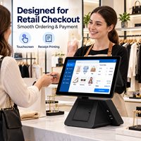 Terminal POS All-in-One Layar Sentuh 15,6 Inci dengan Printer Struk Thermal 58mm untuk Ritel dan Restoran