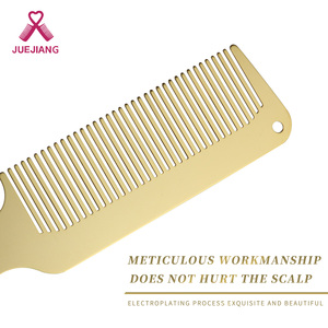 Cutting Comb Super Gold Thick Metal Steel Parting Cutting Comb Hair Comb Styling Tool Barber Shop Stainless HairComb