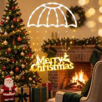 Luces de Paracaídas con Forma de Letras Navideñas, Luces LED USB de Color Blanco Cálido, Decoración Navideña para Oficina Ejecutiva, Venta al por Mayor, CE RoHS
