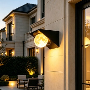 Lampe murale solaire sphérique, étanche, pour extérieur, jardin, cour, villa, terrasse, couloir, entrée - Product Image 3