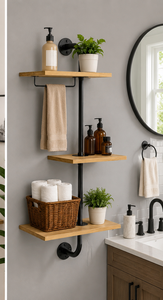 DELLAN - Estantes Modernos para Plantas de Ventana de Metal y Madera, Giratorios y Ajustables, de 3 Niveles, para Montar en la Pared, para Plantas de Interior - Product Image 3