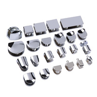 Support de cadre semi-circulaire en alliage de zinc avec clip en verre avec accessoires de quincaillerie à pince fixe pour étagère et cloison
