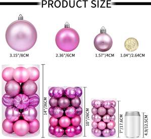 Coloré incassable arbre accrocher boules décor en gros décorations en plastique ornements boule de noël - Product Image 6