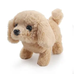 Jouet électrique en peluche ours peut aboyer marcher et remuer sa queue Simulation poupée douce interactive jouets pour chiens parlants en peluche électronique